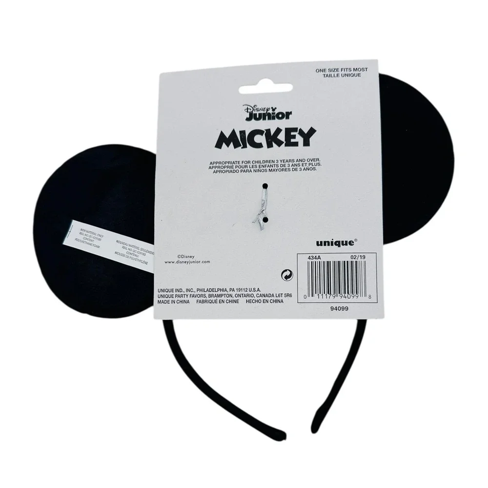 Disney Mickey Mouse Ears Headband Kids Black Costume Disney Junio